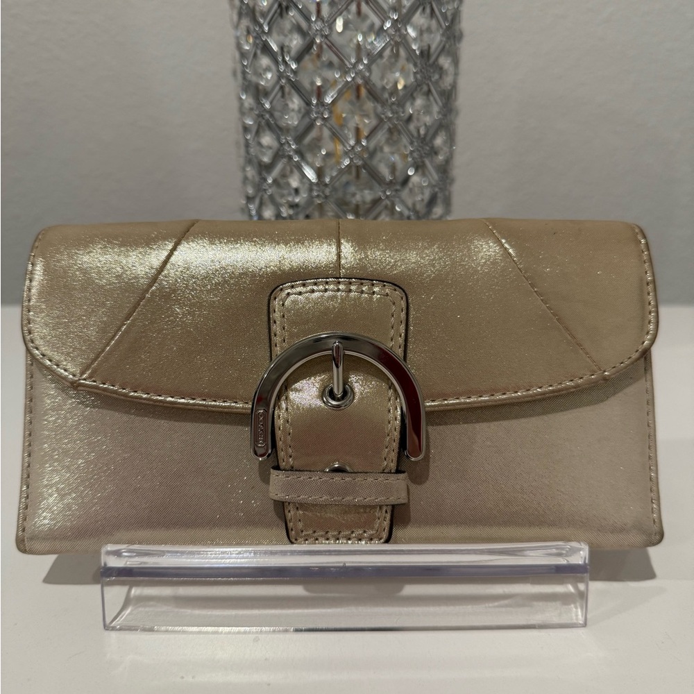 SOLD - Coach Metallic Gold Wallet